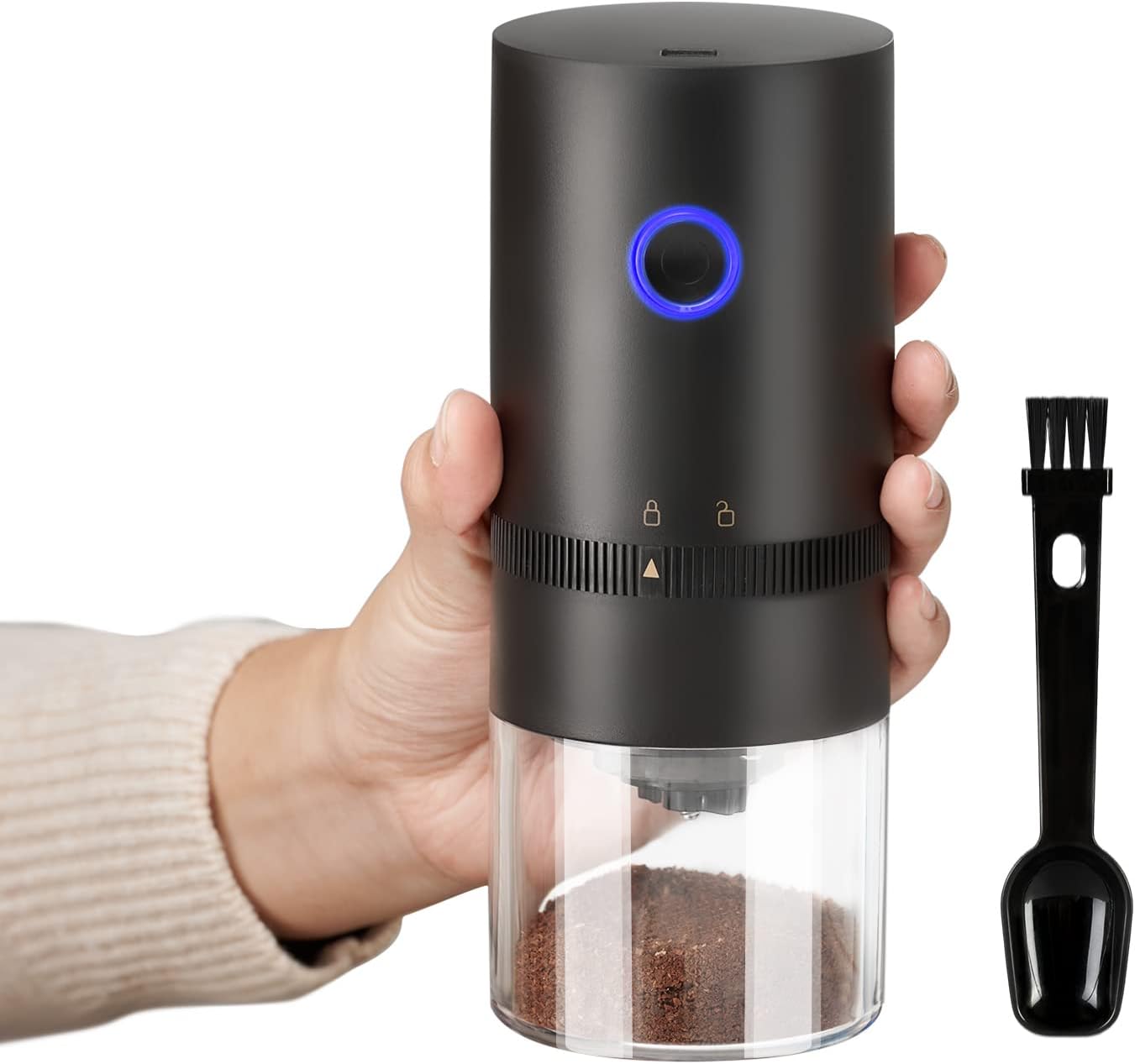 Elektrische Kaffeemühle Mit Mahlwerk, Kompakte, Kabellose Kaffeemühle Mit Mehreren Mahlgradeinstellungen, Tragbare Automatische Bohnenmühle Für Camping/filterkaffee/espresso/pistolenkaffee, Usb-anschl