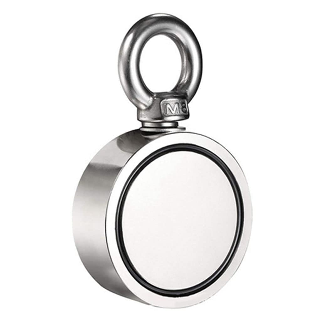 Aimant De Pêche - Aimant Rond En Néodyme - Aimant De Pêche Super Puissant Double Face - Avec Anneau De Suspension - Gesicht Voor Liefhebbers Van Zeevissen - Gesicht Voor Rivieren, Magneetvissen En Red