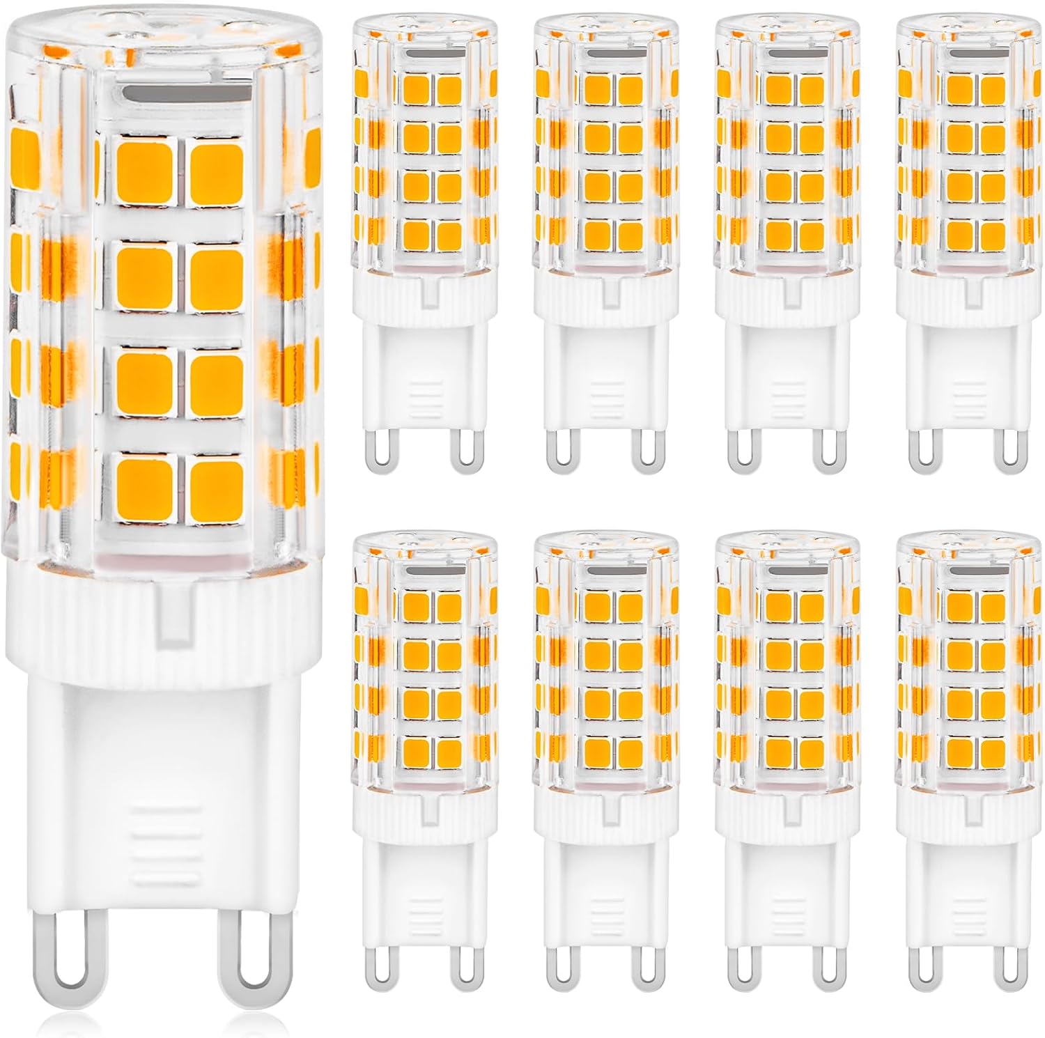 Ampoules Led G9, Blanc Chaud 5w, Ampoule G9 Ac 220-240v Sans Scintillement, Non Dimmable, Lot De 8 [classe Énergétique D]