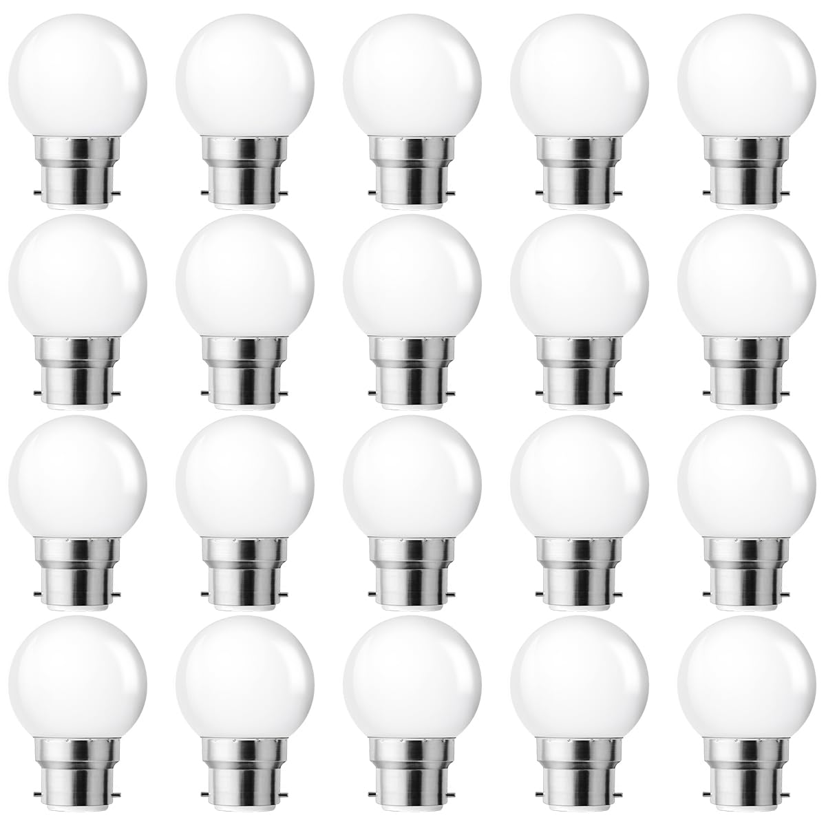 Ampoule Baillonette Led B22 1w,ampoule Led B22,ampoule À Baïonnette Blanc Chaud 2700k,équivalent Ampoules 5w,plastique,non Dimmable,lot De 20