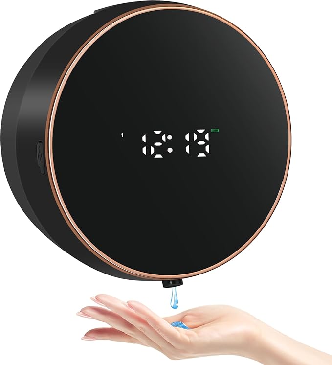 Monstake Automatic Soap Dispenser Hand Free Wall Mount Rechargeable Liquid Touchless Smart Electric Auto Dish For Bathroom, Kitchen, Commercia, Liquid Black (003)