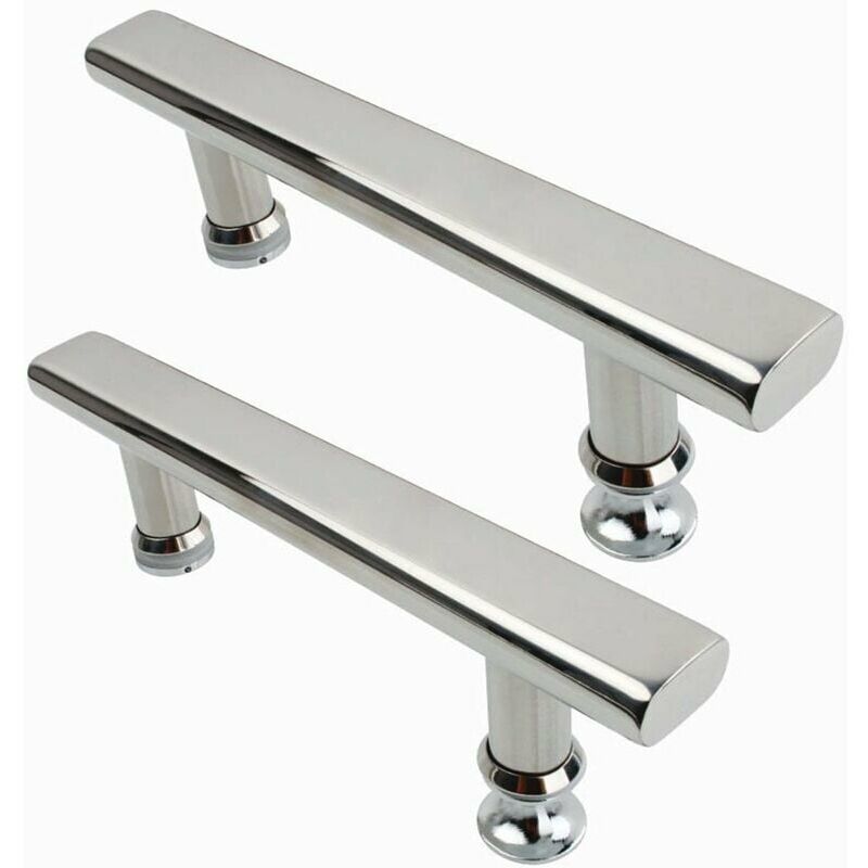 Lot De 2 Poignée De Porte De Douche Chromé De 145mm - Transparent
