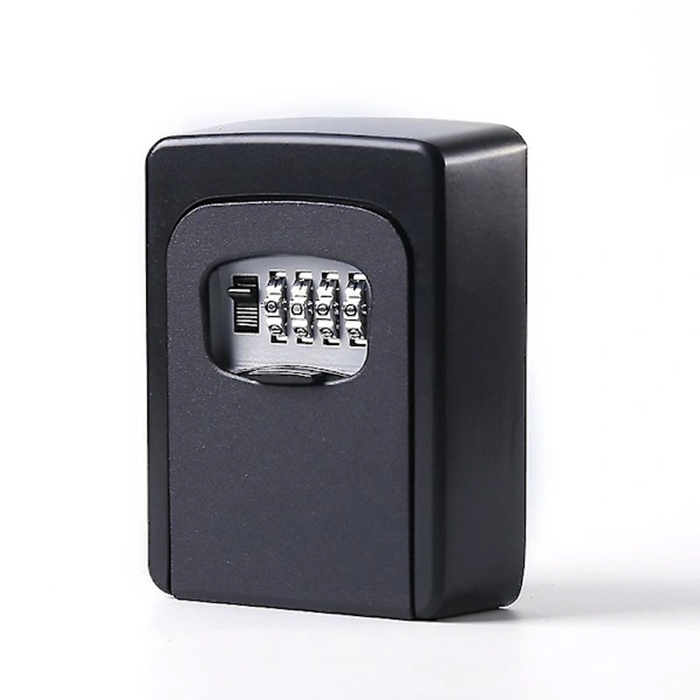 Secure Key Box With Code, Wall-mounted Key Box With 4-digit Code, Outdoor Waterproof And Rustproof Key Box, Resettable Code (black)