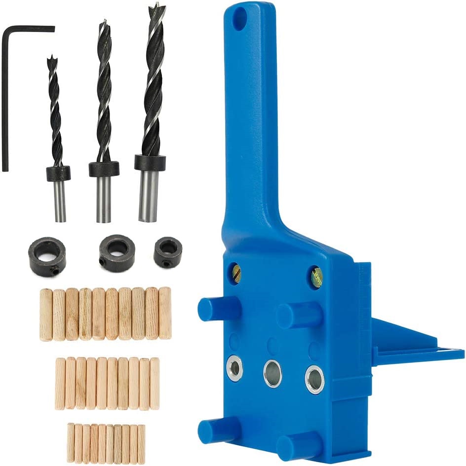 Jeu De Gabarits De Perçage Pour Tourillons Minkurow 38 Pièces, Guide De Perçage Pour Tourillons En Bois Avec Butée Parallèle, Kit De Gabarits Pour Tourillons Avec Centreur De Tourillons 6 Mm/8 Mm/10 M
