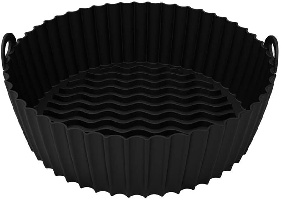 Silicone Air Fryer Reusable Liner Heat Resistant Parchment (for 3 To 5 Qt) (7.5”, Black)