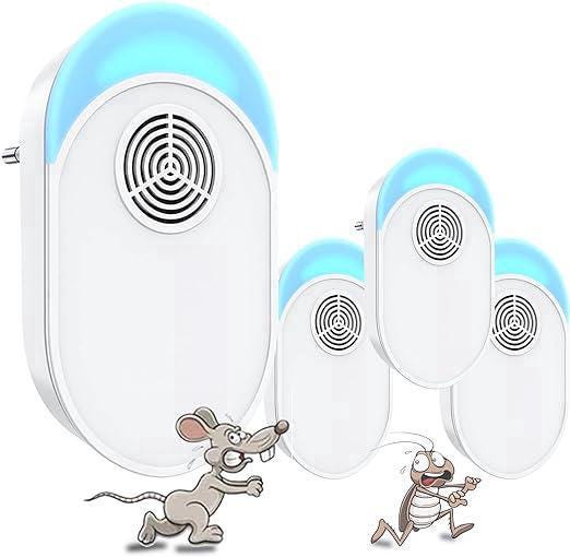 Prise Anti-moustiques À Ultrasons, 4 Paquets De Mouches De Souris À Ultrasons, Dispositif Répulsif De Souris Efficace Pour Repousser Les Rats