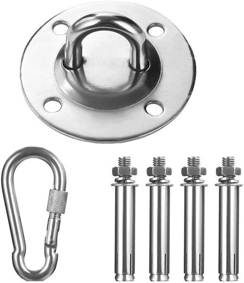 Hammock Hanging Kit, Heavy Duty Hammock Hook With Screw Bolt, Stainless Steel Hammock Wall Hook For Wall/ceiling Mounting, Indoor Outdoor Wall Mount Kit For Swing Chair Hanging - Silver