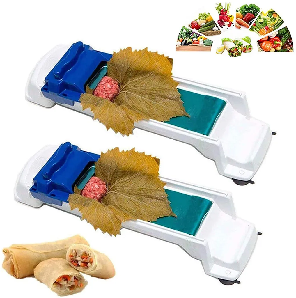 Gemüse Fleisch Roller 2 Stück Weinblätter Walzmaschine Roller Maschine Walzmaschine Fleisch Rollwerkzeug Leaf Roll Maker Picknick Küche Rollen Werkzeu