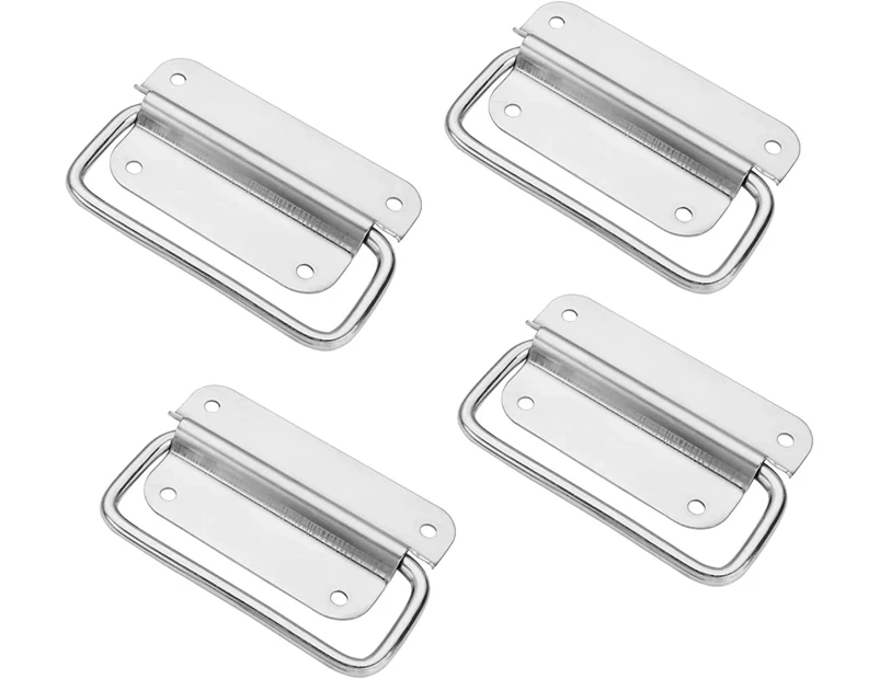 Folding Handles Stainless Steel Pull, Cash Box Handle Folding Cash Box Handles Toolbox Handle, Metal Door Puller Handle, For Toolbox, Cabinet Door, Hatch (