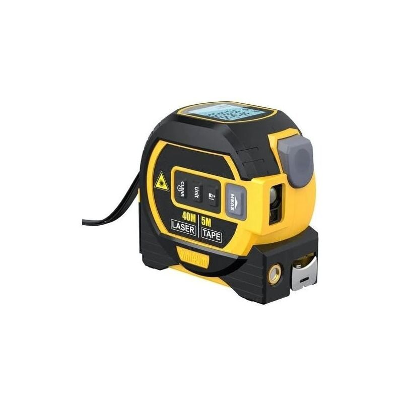 Choyclit Mètre Laser Numérique 3 In 1 Avec Ligne Laser Croisée, 131ft Télémètre Laser Numérique, 16ft Mètre À Ruban Avec Rétroéclairage Lcd Pour Distance, Zone, Le Volume