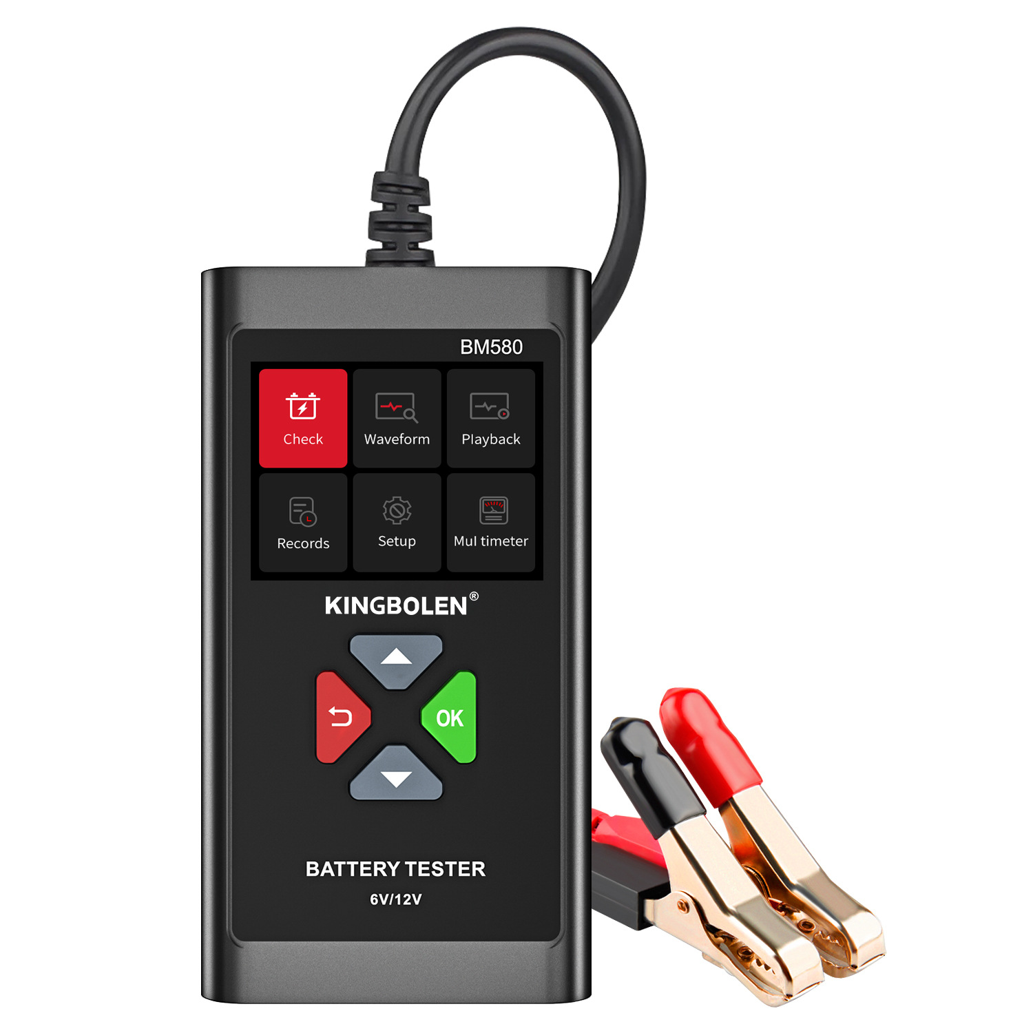 Bm580 Testeur Batterie Voiture 12 V, 100-2000 Cca Analyseur De Batterie De Voiture Testeur D'Alternateur De Voiture Moto Atv Suv Testeur De Système De Démarrage De Charge De Bateau