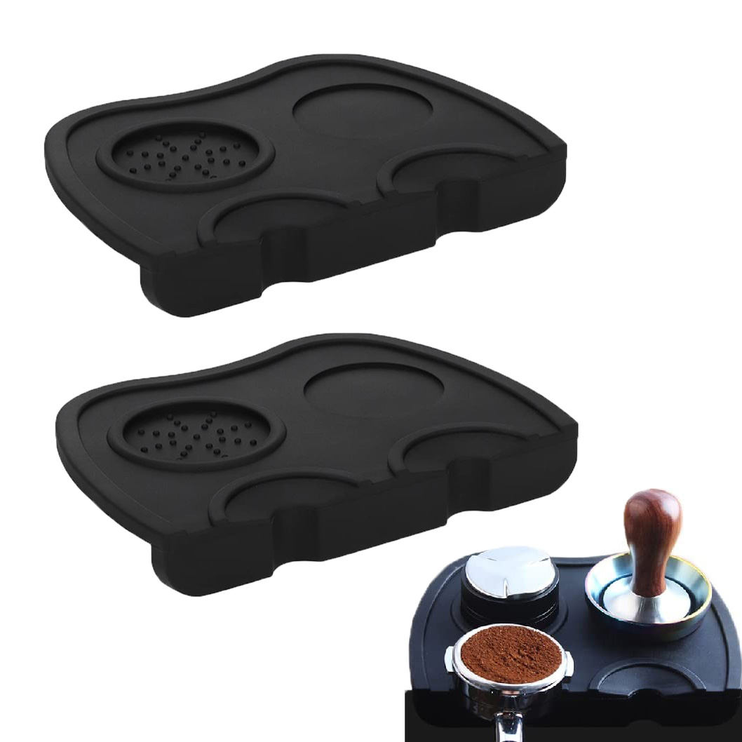 Lot De 2 Tasseurs À Expresso En Silicone - Accessoires De Barista - Convient Aux Outils De Barista, À La Maison Et Au Bureau - Imperméable, Antidérapant Et Résistant À La Chaleur - Tasseur D'Angle - N