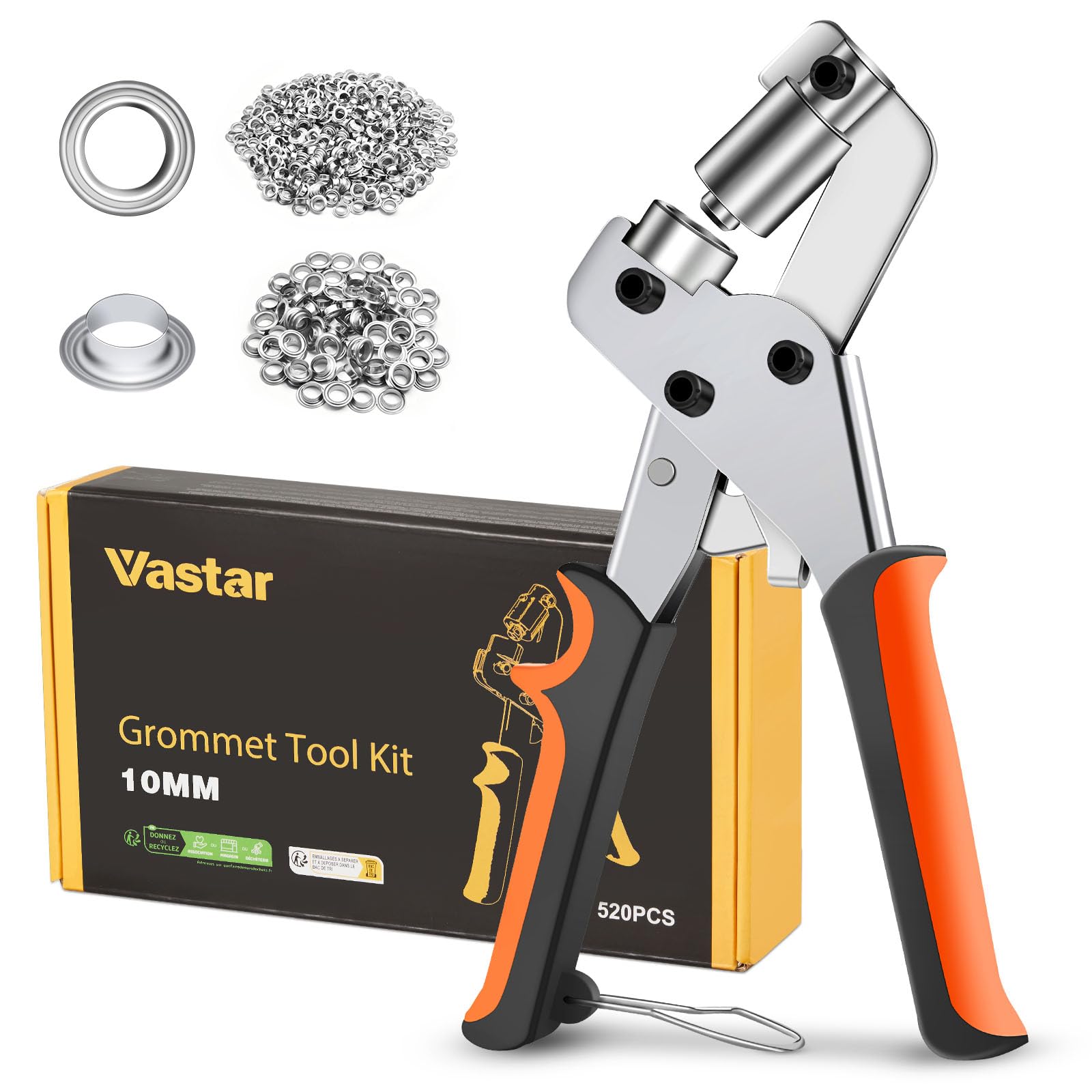 Pince À Œillets 520 Pièces Œillets 10 Mm Pour Tissus Cuir Bâche