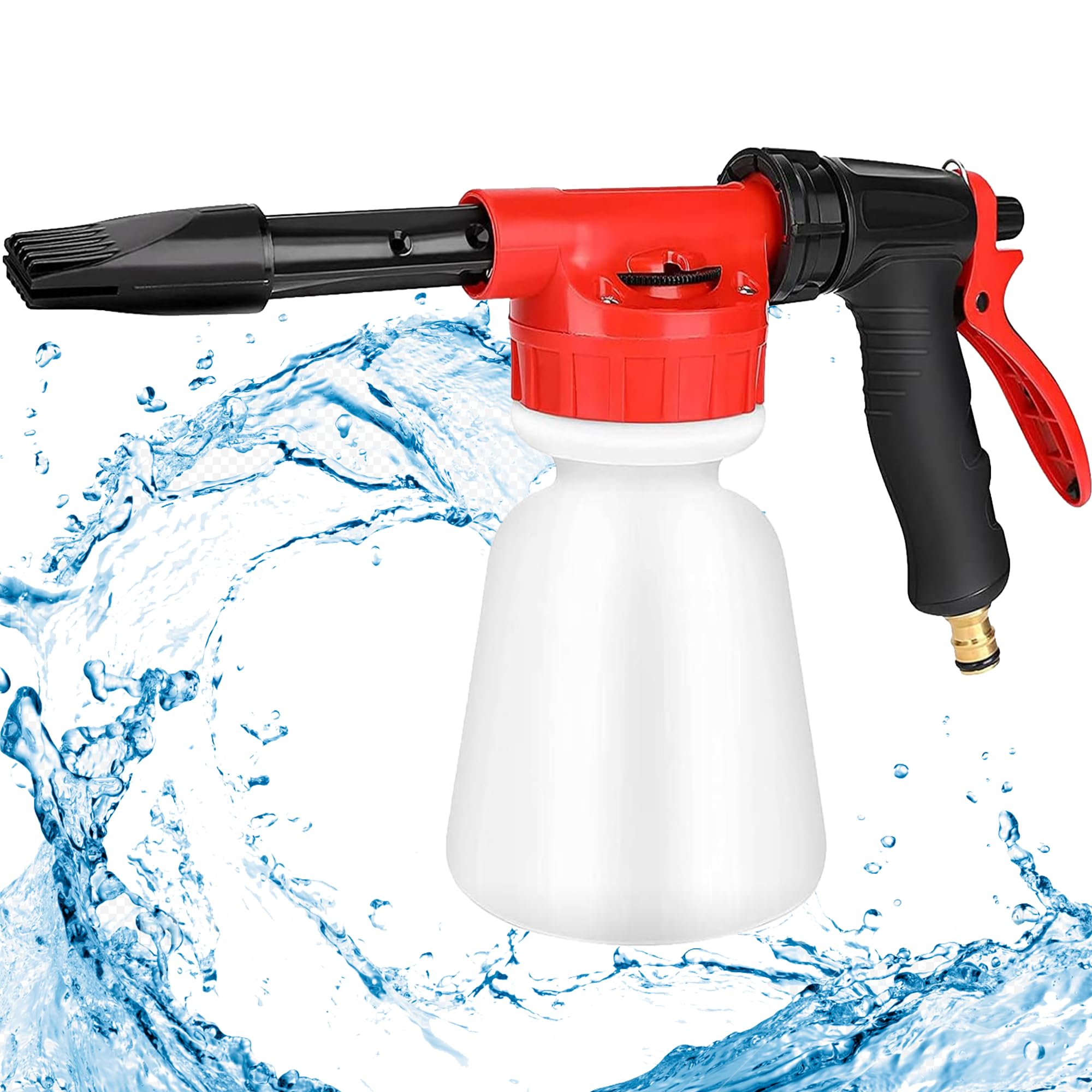 Mousse Gun, 1l Pulvérisateur À Mousse, Pistolet De Pulvérisation Réglable Pour Distributeur De Savon Connecté Au Tuyau D'Arrosage Universel, Pour La Tuyau Arrosage, Le Lavage De La Voiture