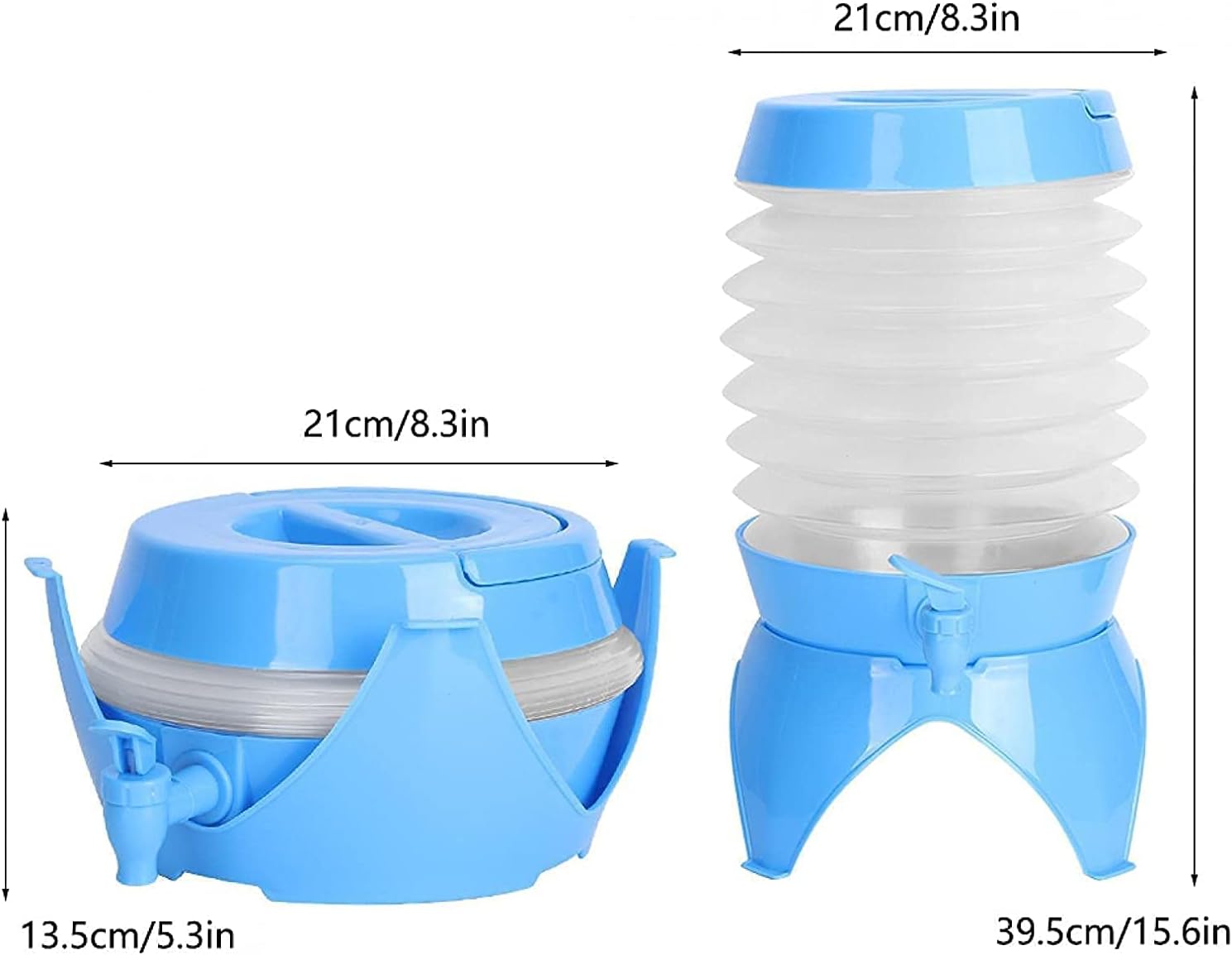 Eiswasserspender, Zusammenklappbarer Getränkespender Mit Zapfhahn Und Ständer, 5,5 L, Kunststoff, Ideal Für Picknicks Und Grillabende Im Freien, Blau