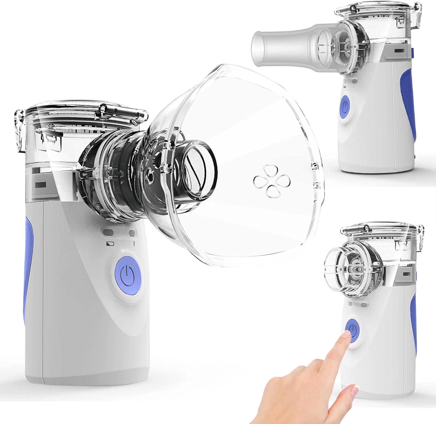 Tragbarer Ultraschallvernebler, Kaltnebelinhalator Für Erwachsene Und Kinder, Batteriebetriebenes Atemgerät, Für Zuhause, Büro Und Reisen (blau)