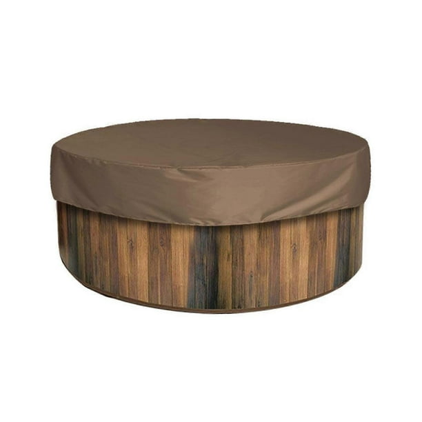 Couverture Ronde Pour Spa Extérieur Résistante Aux Uv - Marron