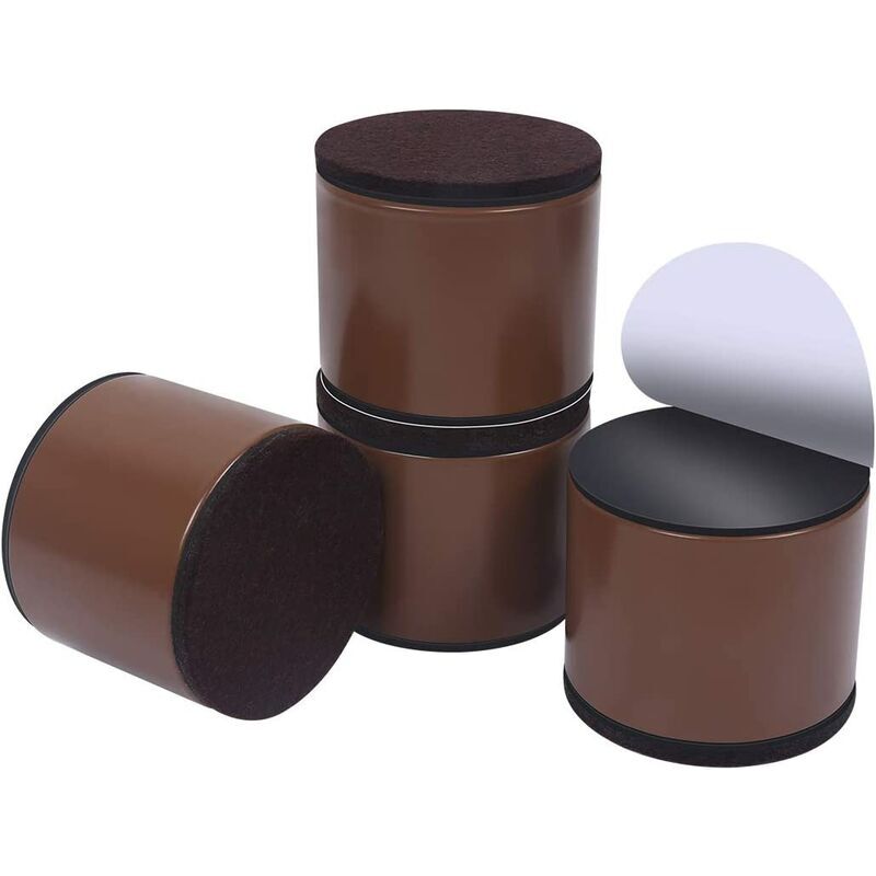 Set Mit 4 Runden, Braunen Sofafüßen Aus Kohlenstoffstahl, 6 X 5,2 Cm, Erhöhte Füße Für Möbel, Stabile Nivellierkeile