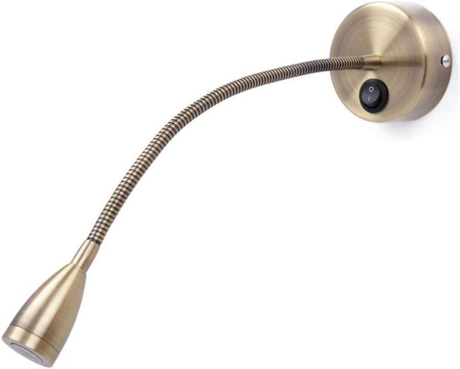 Applique Murale Intérieur,lampe De Chevet Flexible Avec Interrupteur, 1 Led 3 W, Bronze