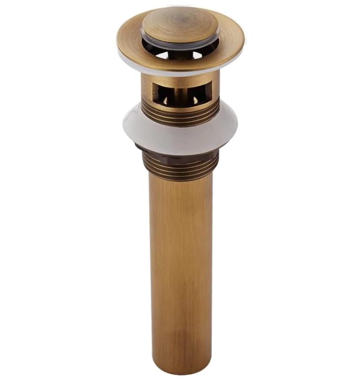 Pop-up Rétro Bouchon Bonde De Lavabo Vidange Clic-clac Sans Trop-plein En Laiton Bronzé Universel Valve(couvercle Rabattable Antique Avec Trous)