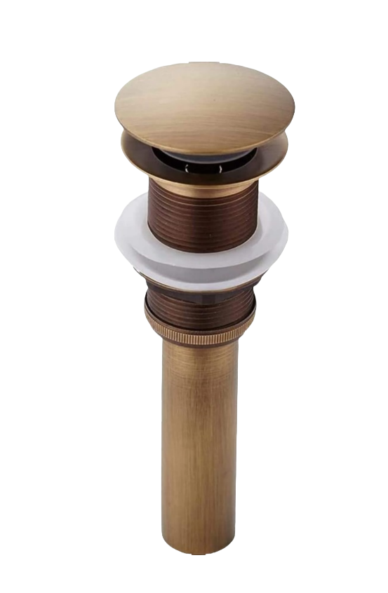 Pop-up Rétro Bouchon Bonde De Lavabo Vidange Clic-clac Sans Trop-plein En Laiton Bronzé Universel Valve Draineur D’evier Vasque Siphon Sans Trou