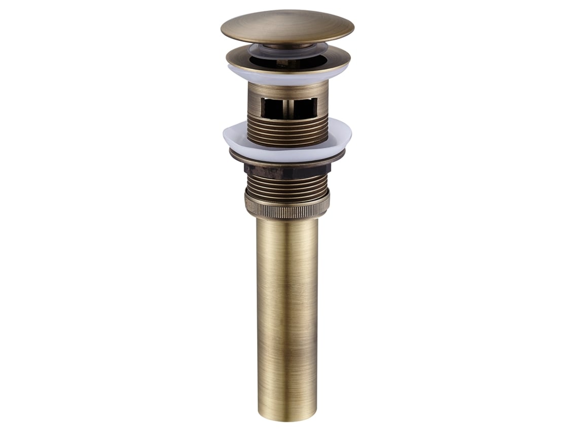 Pop Up Push Open Drain Stopper Com Overflow Para Pia De Banheiro Válvula De Drenagem De Latão Cor Bronze Ehstmind