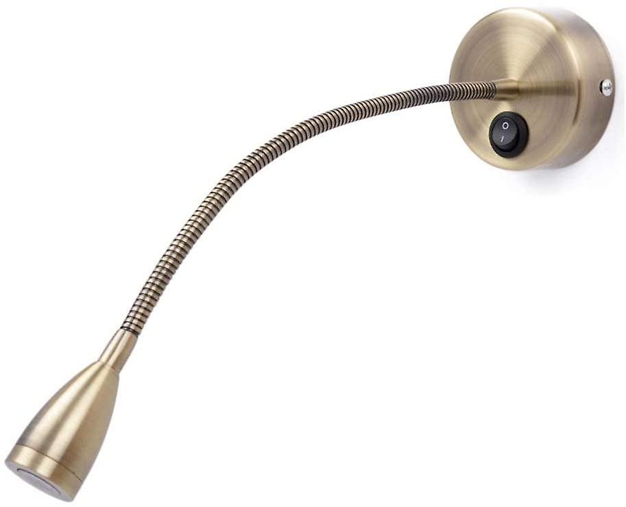 Flexible Wandleselampe, Nachttischlampe Mit Schalter, 1 X 3w Cree Led, Bronze-finish, My-b031, Energieklasse A+++