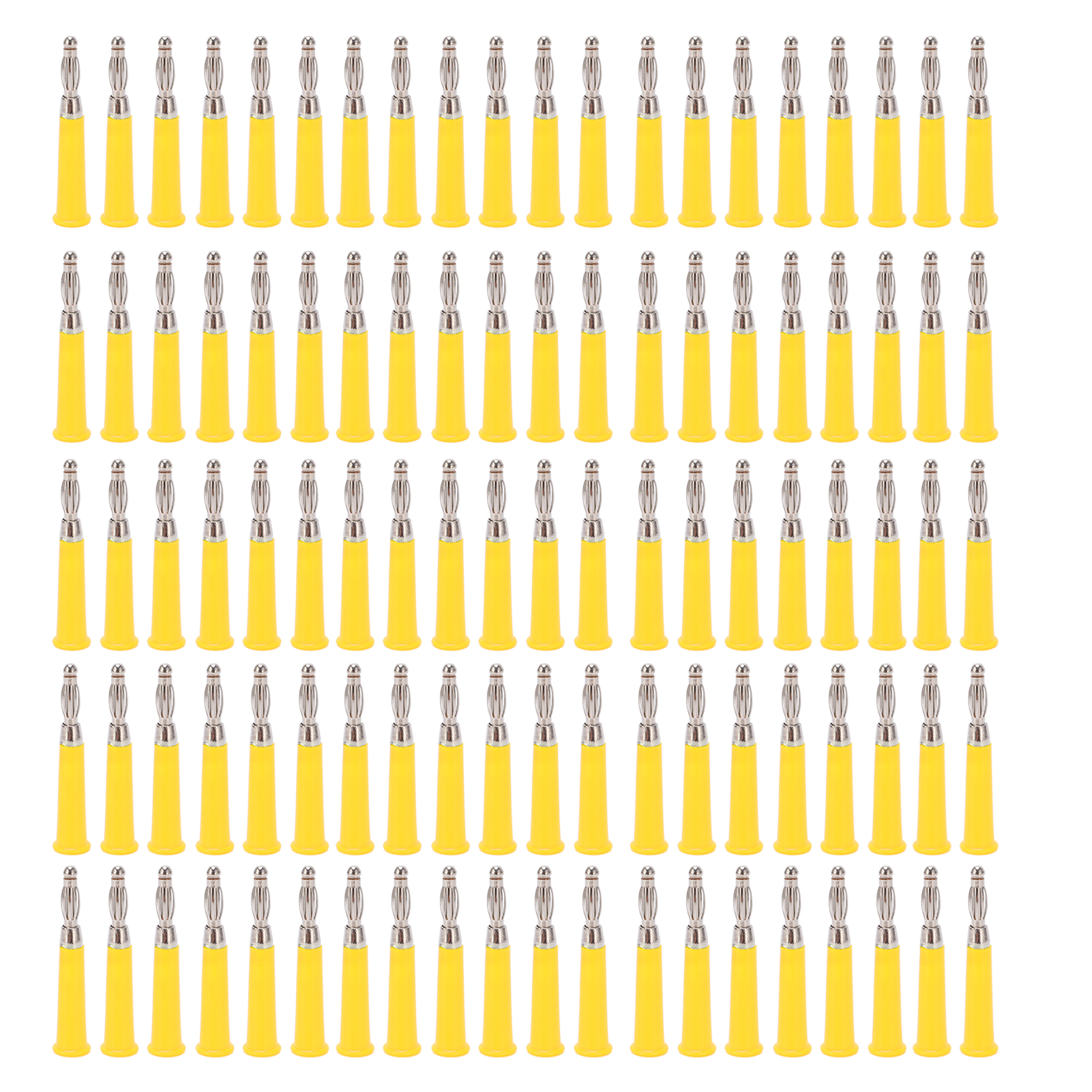 100 Pièces Connecteur Banane 4mm Type Soudure Kit Accessoire Pour Équipement Machine J.10010 Jaune