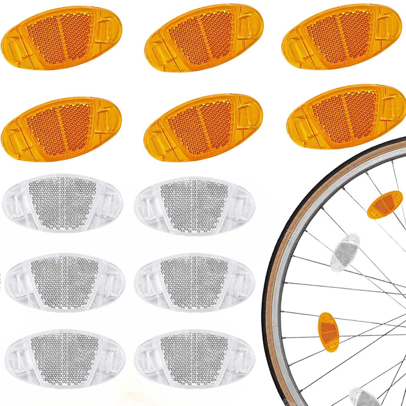 12 Stück – Speichenlichter Für Fahrräder Und Mountainbikes – Speichenreflektoren – Fahrradreflektoren – Fahrradsignallichter – Weiß + Gelb – Fahrradradzubehör – Sicherheit Für Radfahrer Bei Nacht