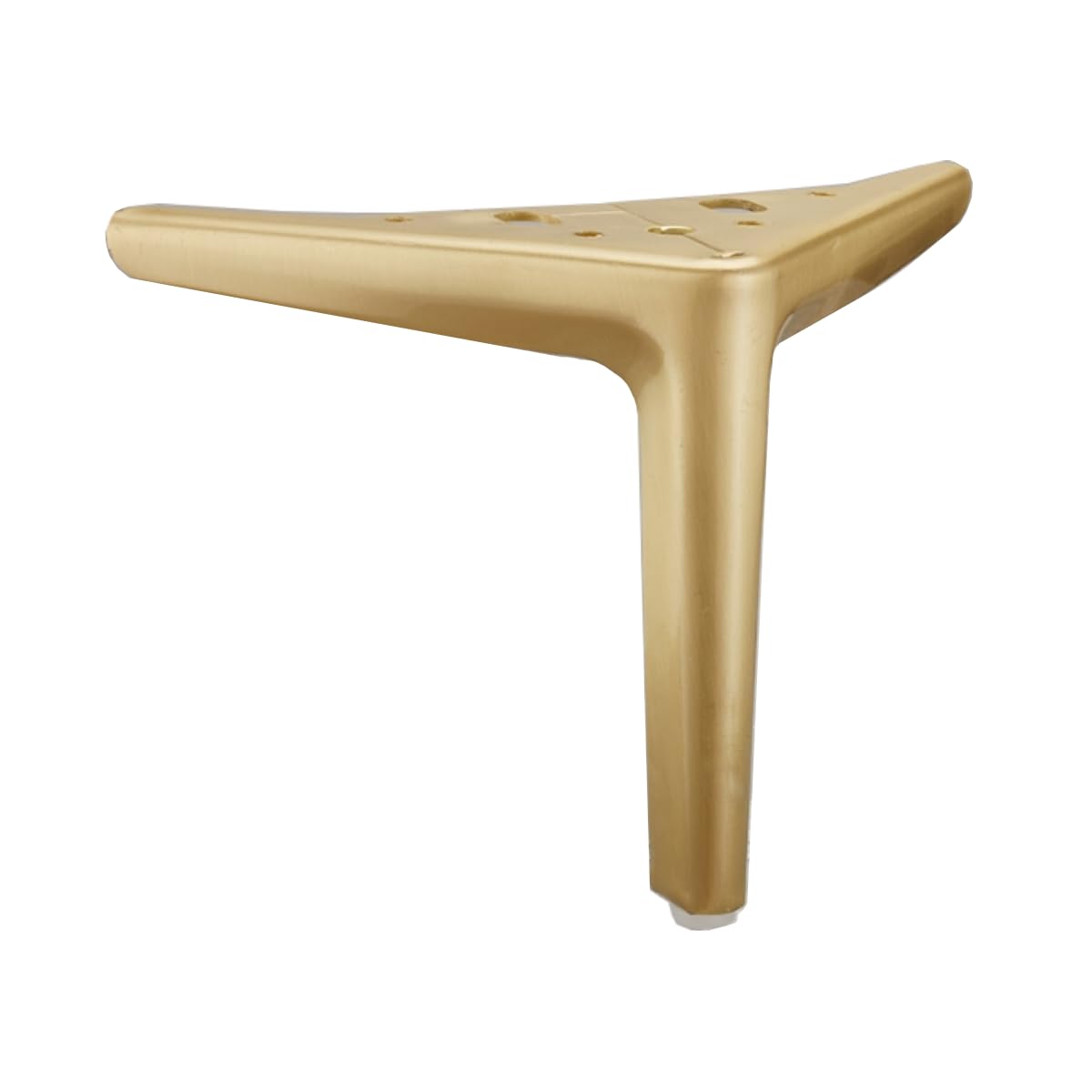 Set Mit 2 Dreieckigen Möbelfüßen Aus Gebürstetem Goldmetall Für Schränke, Schminktische, Sofas, Stühle Oder Bänke, Höhe 15 Cm