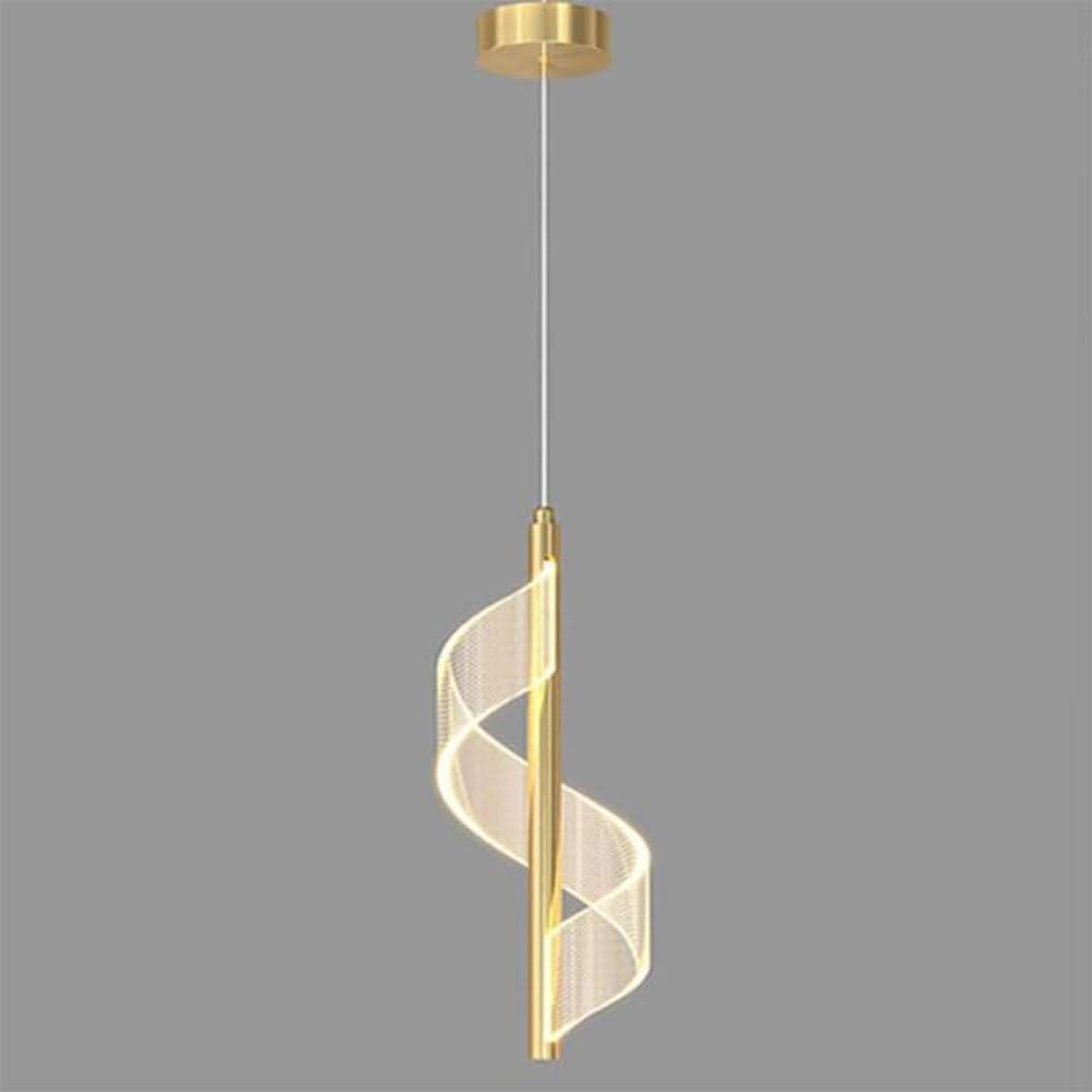 Höhenverstellbare Goldene Led-pendelleuchte, Dimmerschalter, Warmes Licht Für Den Esstisch, Moderne Einzelleuchte.