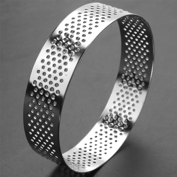 Lot De 8 Moules En Acier Inoxydable De 8 Cm Pour Desserts Français : Mousse, Tarte Aux Fruits, Cercle À Gâteau, Moule À Quiche, Argent.