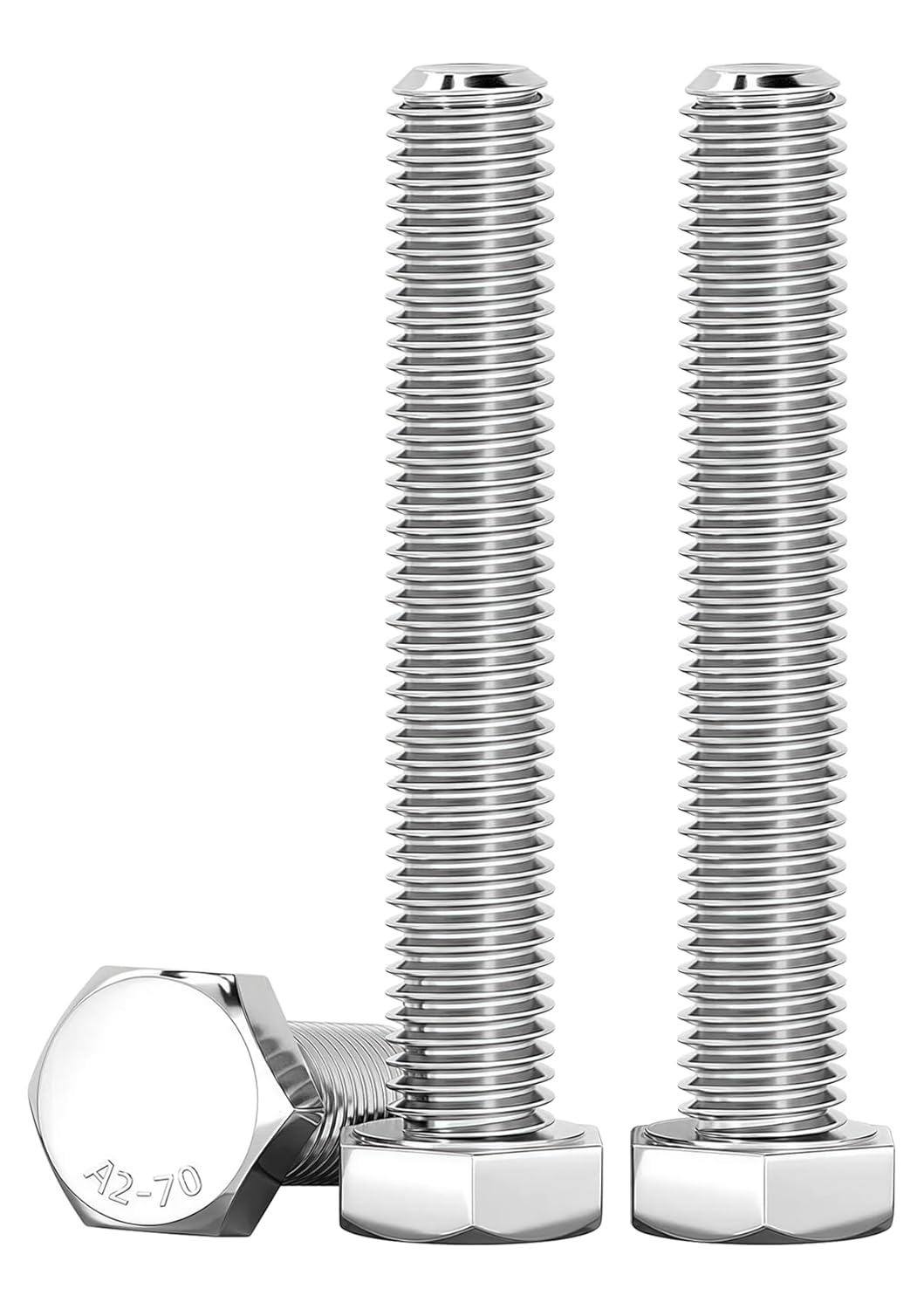 M10 X 100mm Boulons Hexagonaux Acier Inoxydable A2 V2a Vis À Tête Hexagonale Din 933 Vis Inox M10 Boulon Pour Automobile Et Machinerie, Argent, 10 Pcs