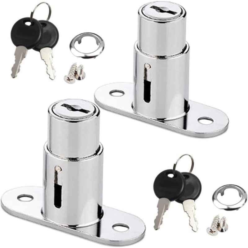 Serrure À Tiroir, Serrure À Piston, Serrure Pour Porte Coulissante,serrure À Poussoir Pour Classeurs, Serrures De Porte Coulissante(argent)
