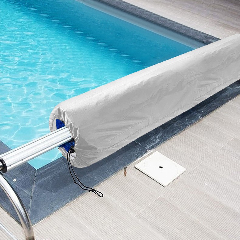 Housse Protection Enrouleur Piscine, Bâche Oxford 210d Imperméable, Anti-uv Anti-vent Anti-poussière, Gris, 610x96 Cm
