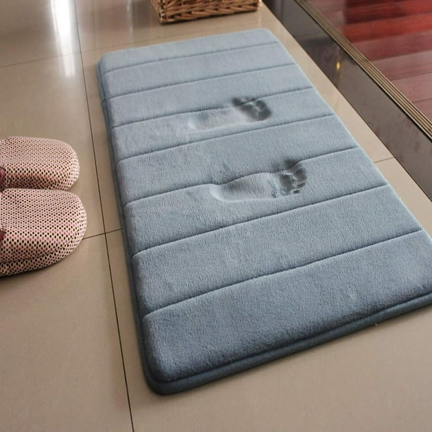 Tapis De Bain En Mousse À Mémoire De Forme, Antidérapant Et Absorbant (50 X 80 Cm, Gris)