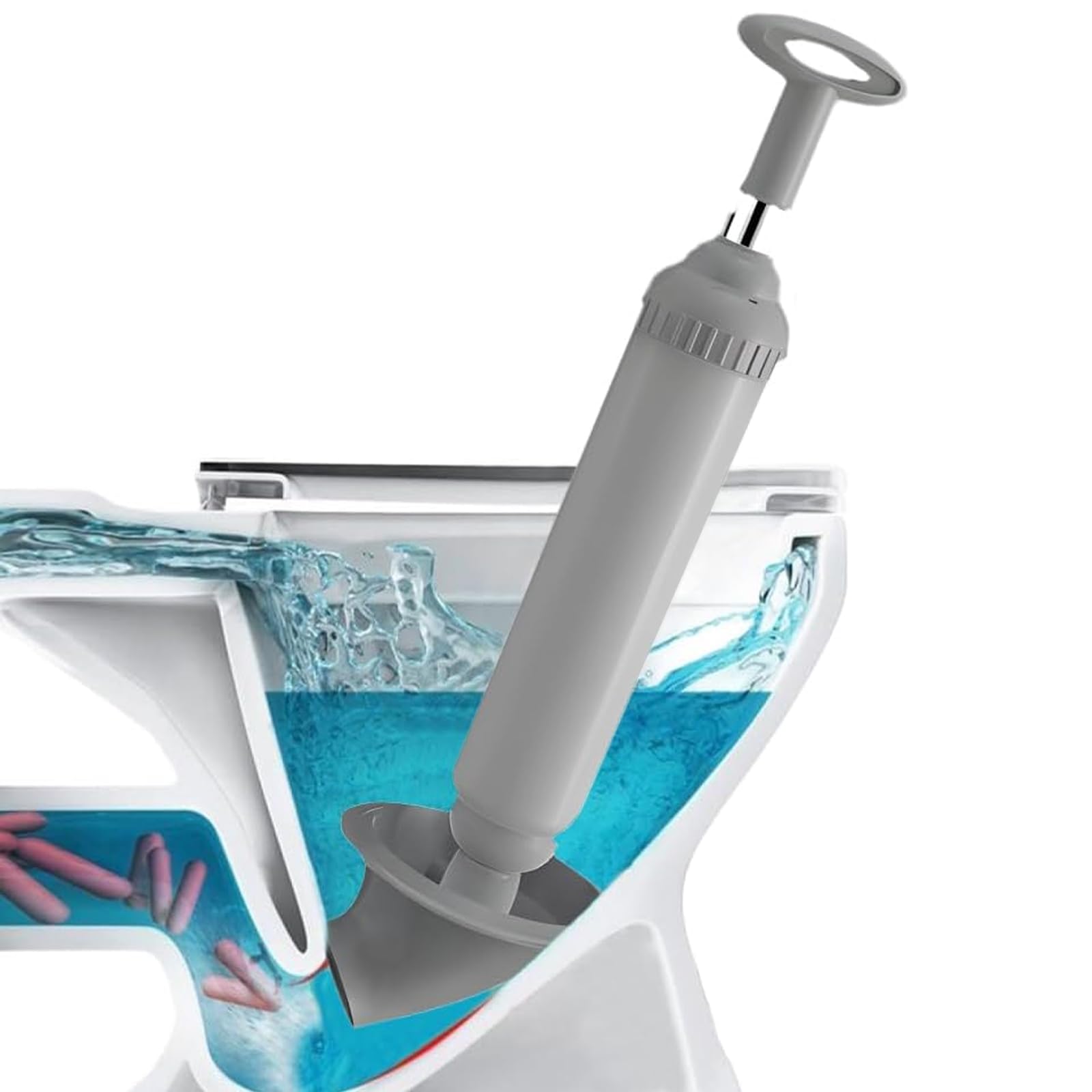 Ventouse Wc, Deboucheur Canalisation Professionnel Déboucheur De Toilettes À Pression Caoutchouc Pompe Deboucheur Canalisation, Pour Déboucher Les Toilettes,lavabo,baignoire,drain De Sol,evier(gris)