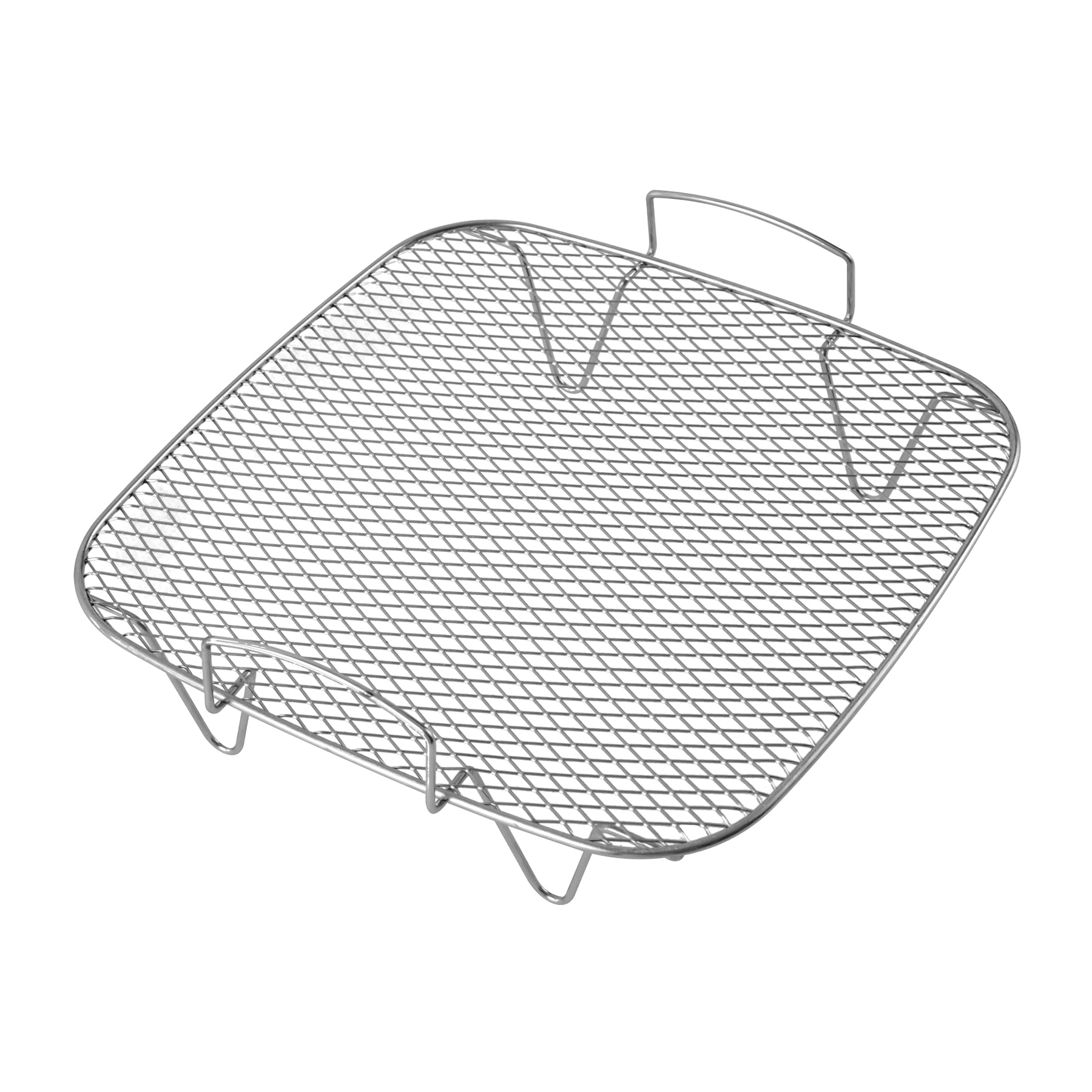 1-teilig – Air Fryer Grill – Edelstahl Quadratischer Air Fryer Grillrost Dampfgarer Rost – Silber
