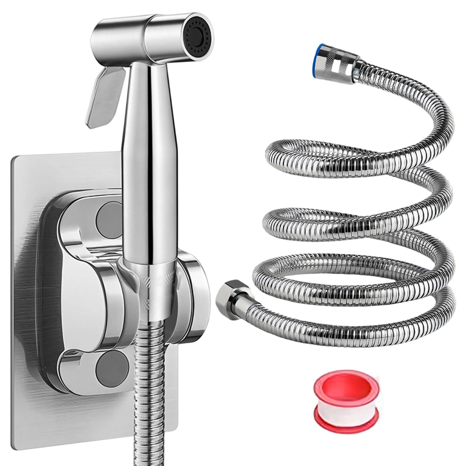 Kit Douchette Wc, Douchette Toilette Wc, Jet Toilette Wcs Argenté, Douchett Toilett Avec Tuyau En Acier Inoxydable De 2m, Facile À Installer, Pour Salle De Bain, Hôtel, Plomberietoilettes