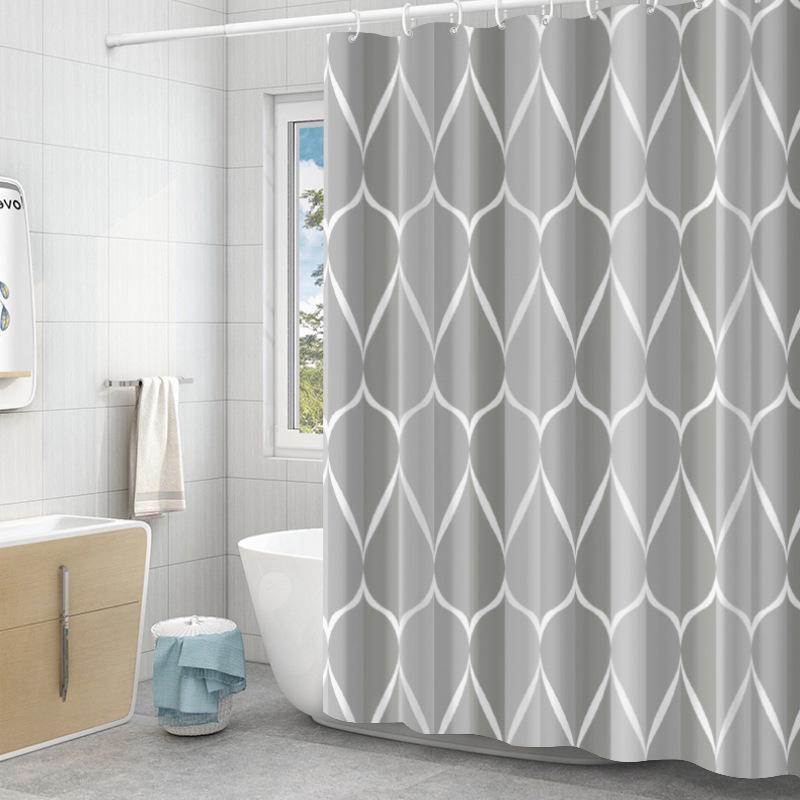 Duschvorhang 180 X 200 Cm Mit 12 Haken, Schnelltrocknend (grau), Wasserdichtes Polyestergewebe, Maschinenwaschbar, Badezimmervorhang