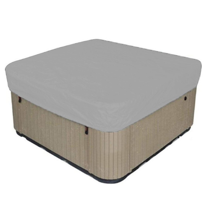 Wasserdichte, Quadratische Whirlpoolabdeckung 218 X 218 X 30 Cm, Außen-whirlpoolabdeckung Aus 190t Polyester, Staubdicht Und Uv-beständig, Mit Aufbewahrungstasche, Grau