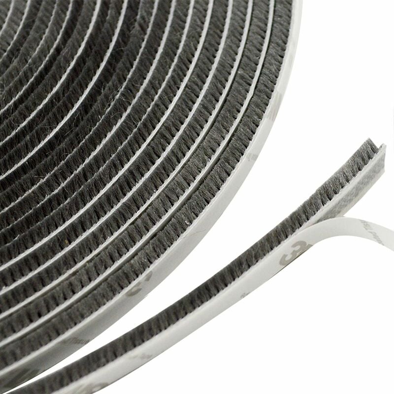 10m Bande D'Étanchéité Autocollante Pour Fenêtres Et Portes (9mm X 9mm, Gris), Bande De Brosse À Poussière, Joint De Brosse Pour Fenêtres Et Portes, P