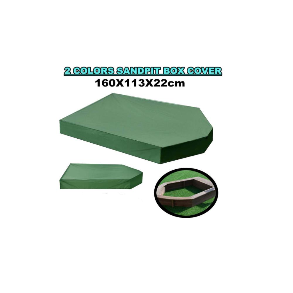 (160 X 113 X 22 Cm) Housse Imperméable Verte Pour Bac À Sable De Jardin, Terrasse, Bateau Ou Petite Baignoire.