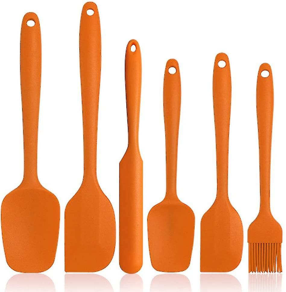 Set Mit 6 Grünen Silikonspateln Mit Edelstahlgriff - Antihaftbeschichtete, Hitzebeständige Küchenspatel Zum Backen Und Kochen, 6-teiliges Küchenutensil-set.