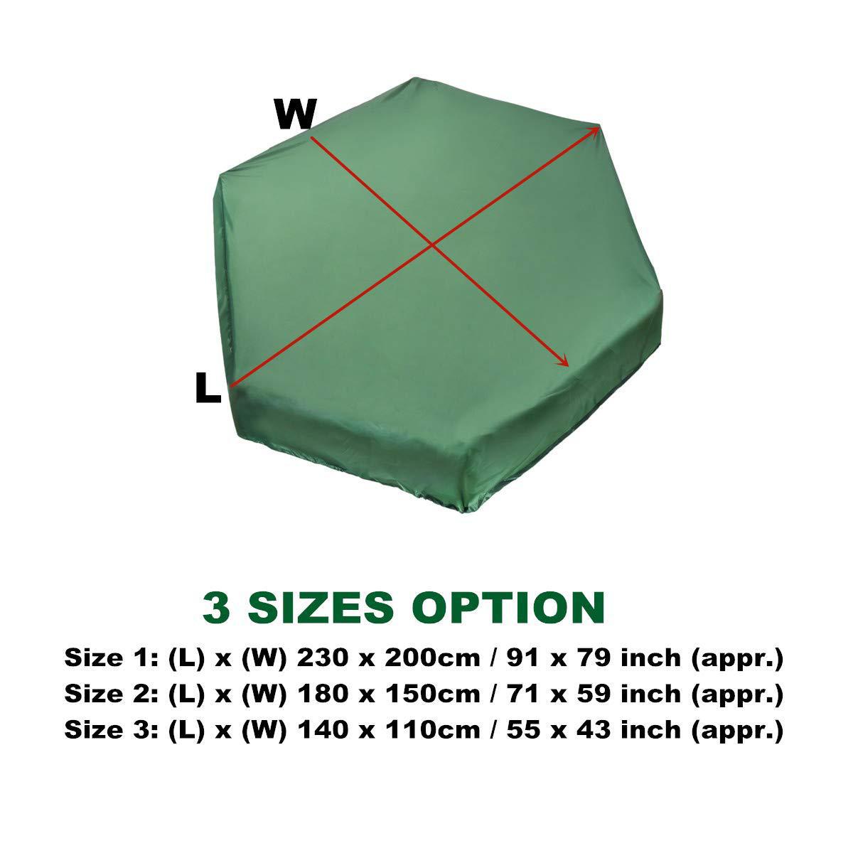 Grüne, Sechseckige Spielmatte 230 X 200 Cm, Sandmatte Aus 210d Oxford-gewebe, Uv-, Staub- Und Wasserabweisend, Schützt Kinder Und Spielzeug