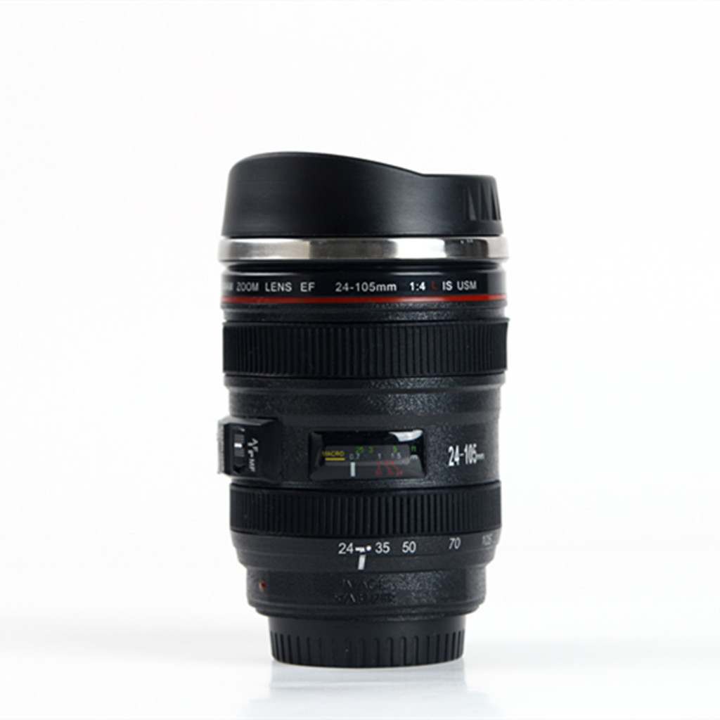 Mug Isotherme De Voyage En Acier Inoxydable De Qualité Alimentaire, Motif Objectif D'Appareil Photo, 400 Ml (13,6 Oz), Pour Tous Les Âges.