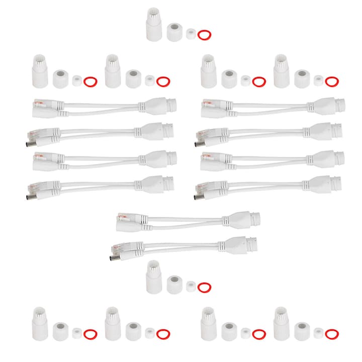 Ensemble De 5 Injecteurs Répartiteurs Poe Ethernet Adaptés, Dc12v, Étanche, Pour Caméra Ip, Alb, Installation Simple, Abs