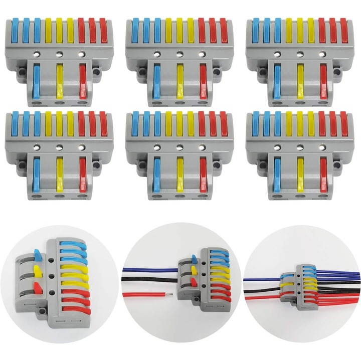 Ensemble De 6 Connexions Électriques, Bornes Automatiques, 250 V, 32 A, Prêt À Être Installé