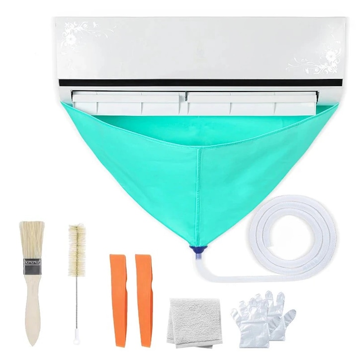 Kit De Nettoyage Pour Climatiseur, 7 Accessoires, Tuyau De 2 M, Vert