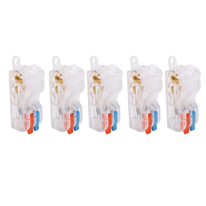 Set 5 Conectori T Pentru Cablu, 250v, 32a, Brass Rezistent La Coroziune, Izolatie Ignifuga